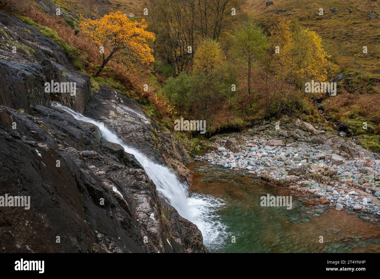 Wasserfall, River Coe, Glencoe, Highlands, Schottland Stockfoto