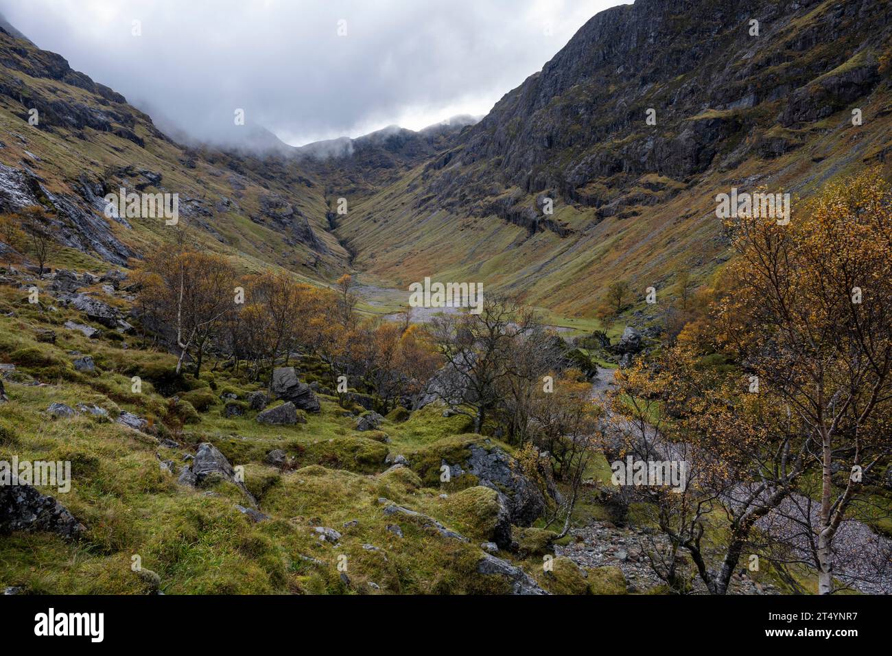 Hiddden Valley, Glencoe, Highlands, Schottland Stockfoto