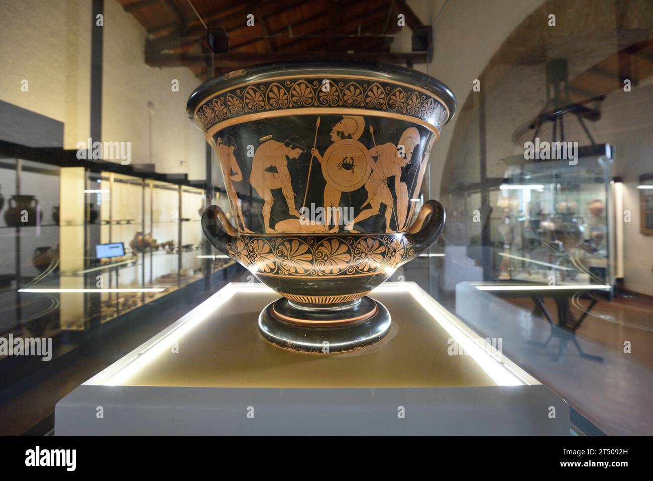 Attische rotfigurige Krater (510-550 v. Chr.), Museo Nazionale Archeologico Cerite, Cerveteri, Latium, Italien Stockfoto