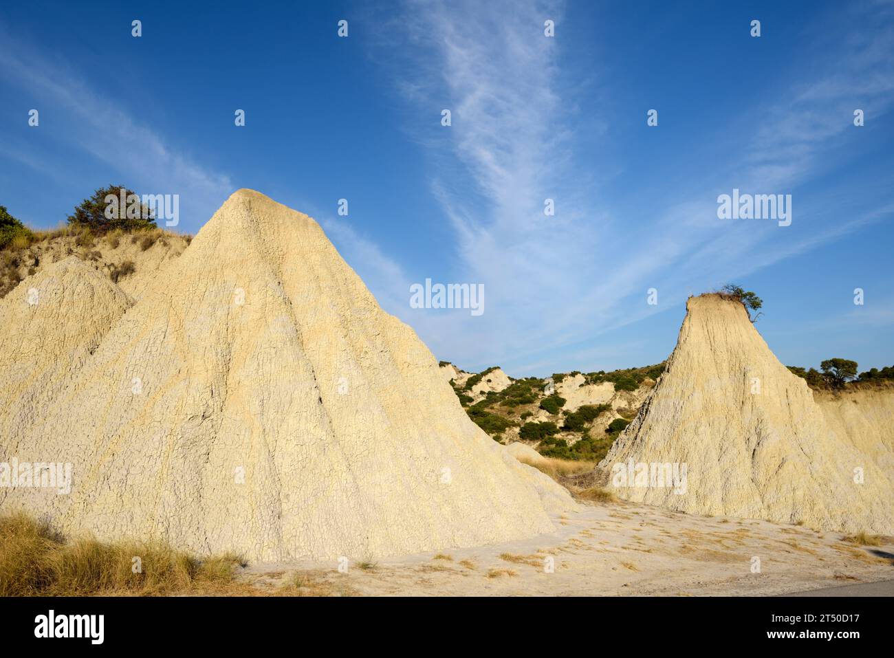 Gully-Formationen in der Nähe von Aliano, Basilicata, Italien Stockfoto