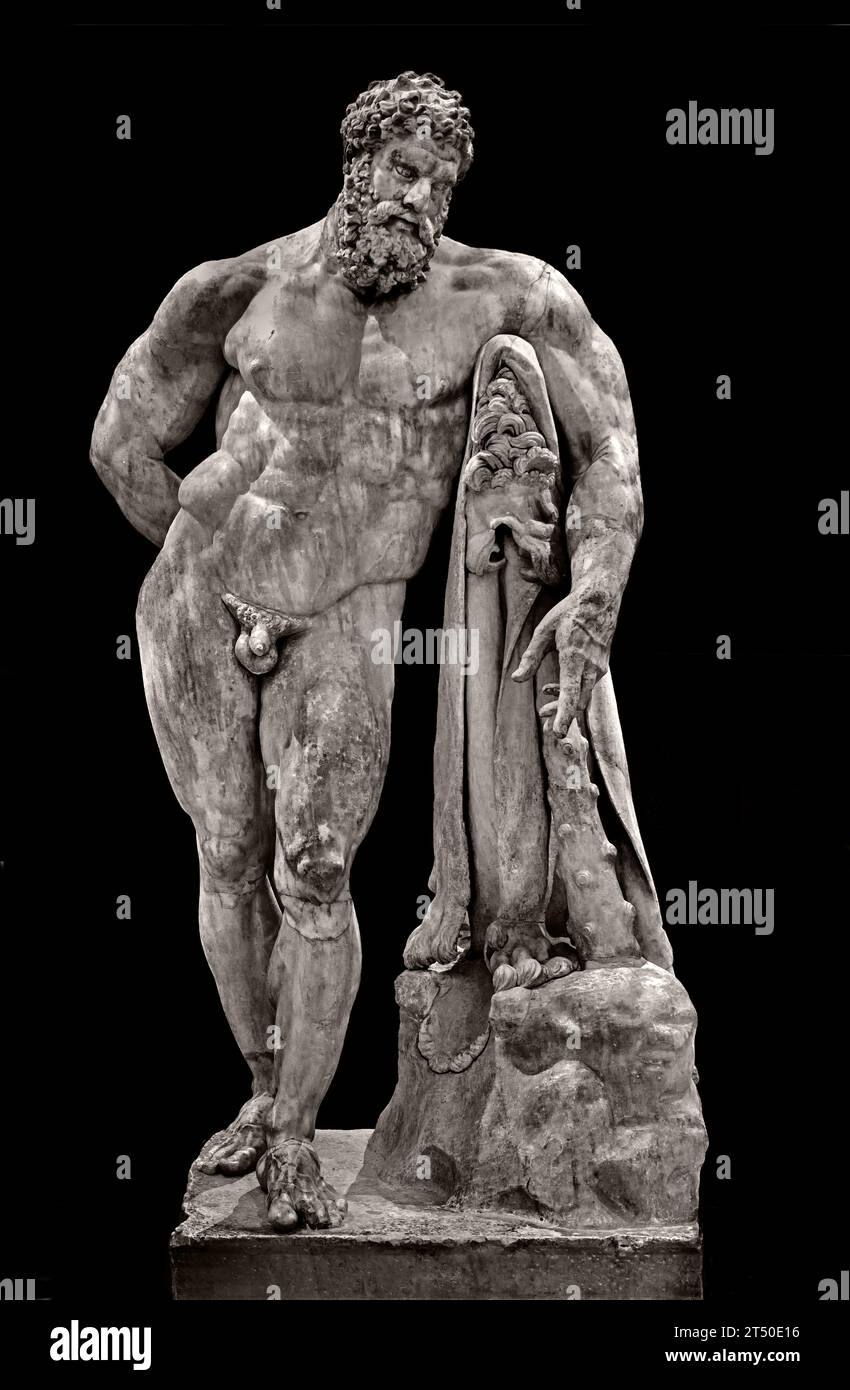 Herkules - der Farnese Herkules 216 n. Chr. (4. Jh. v. Chr. für Origina l)mehr Informationen werden gerade bearbeitet, Sorry, nationales Archäologisches Museum von Neapel Italien. Stockfoto