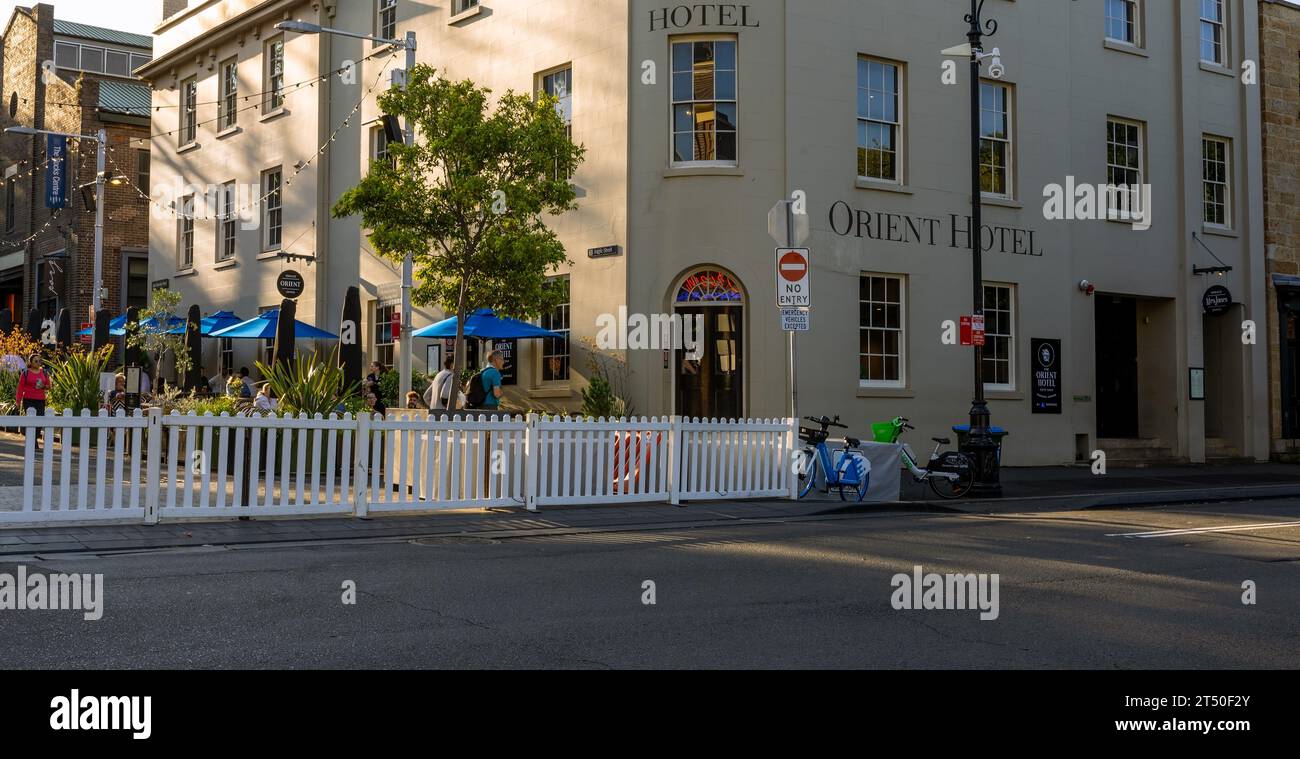 Orient Hotel ist ein Anbieter von Unterkünften für Ihre Reisen, The Rocks, Sydney, NSW, Australien Stockfoto