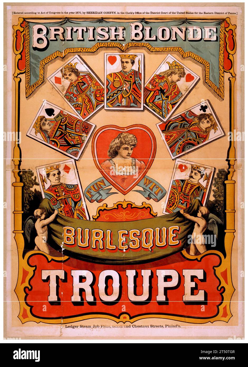 Ein Poster für die britische Blonde Burlesque-Truppe. C1870. Stockfoto