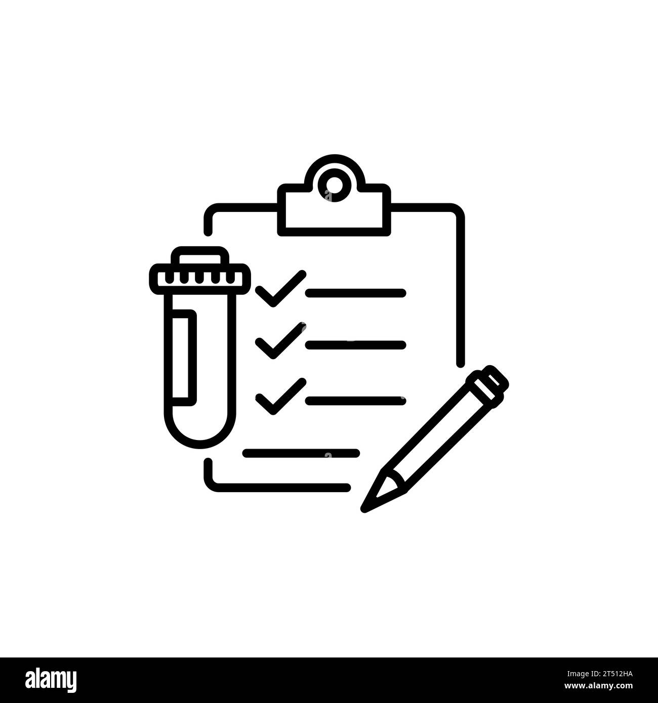 Das Konzept des Ergebnisses der klinischen Analyse, des Laborbluttests, des HIV-Tests. Vektorsymbol auf weißem Hintergrund isoliert. Stock Vektor