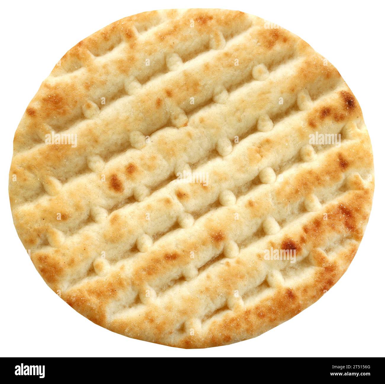 Griechisches Pita-Brot oder Fladenbrot aus der Nähe und isoliert Stockfoto