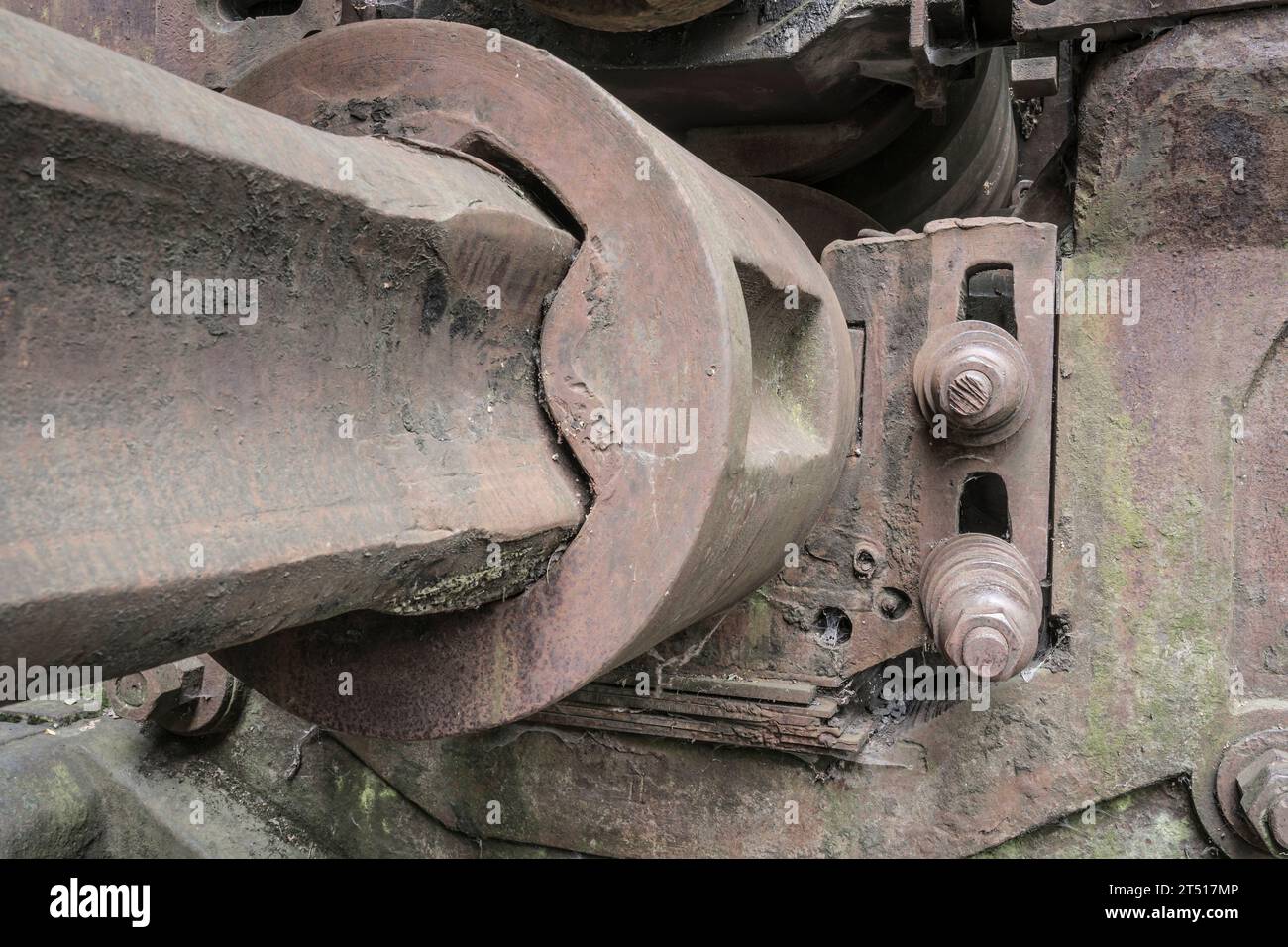 Rostige Überreste einer Stahlproduktionsmaschine Stockfoto