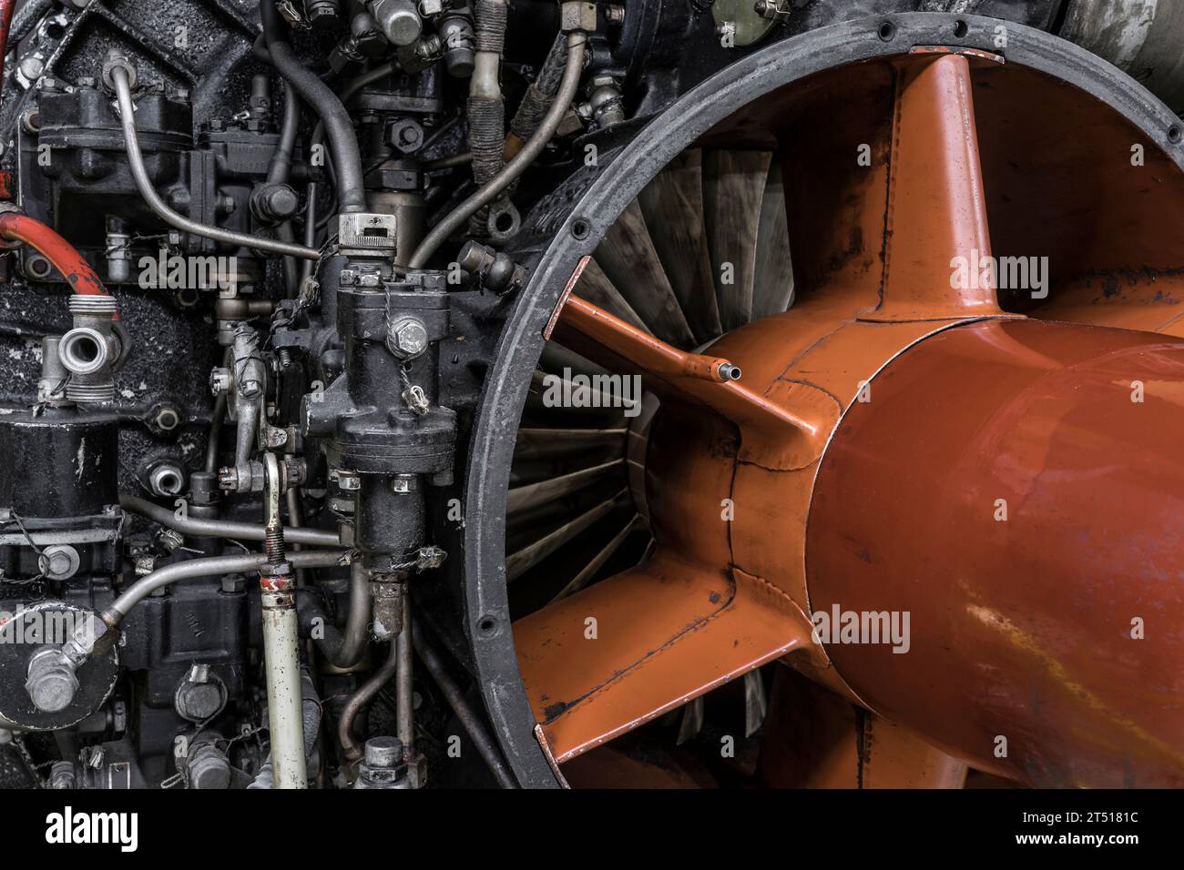 Detail eines historischen Düsenmotors Stockfoto