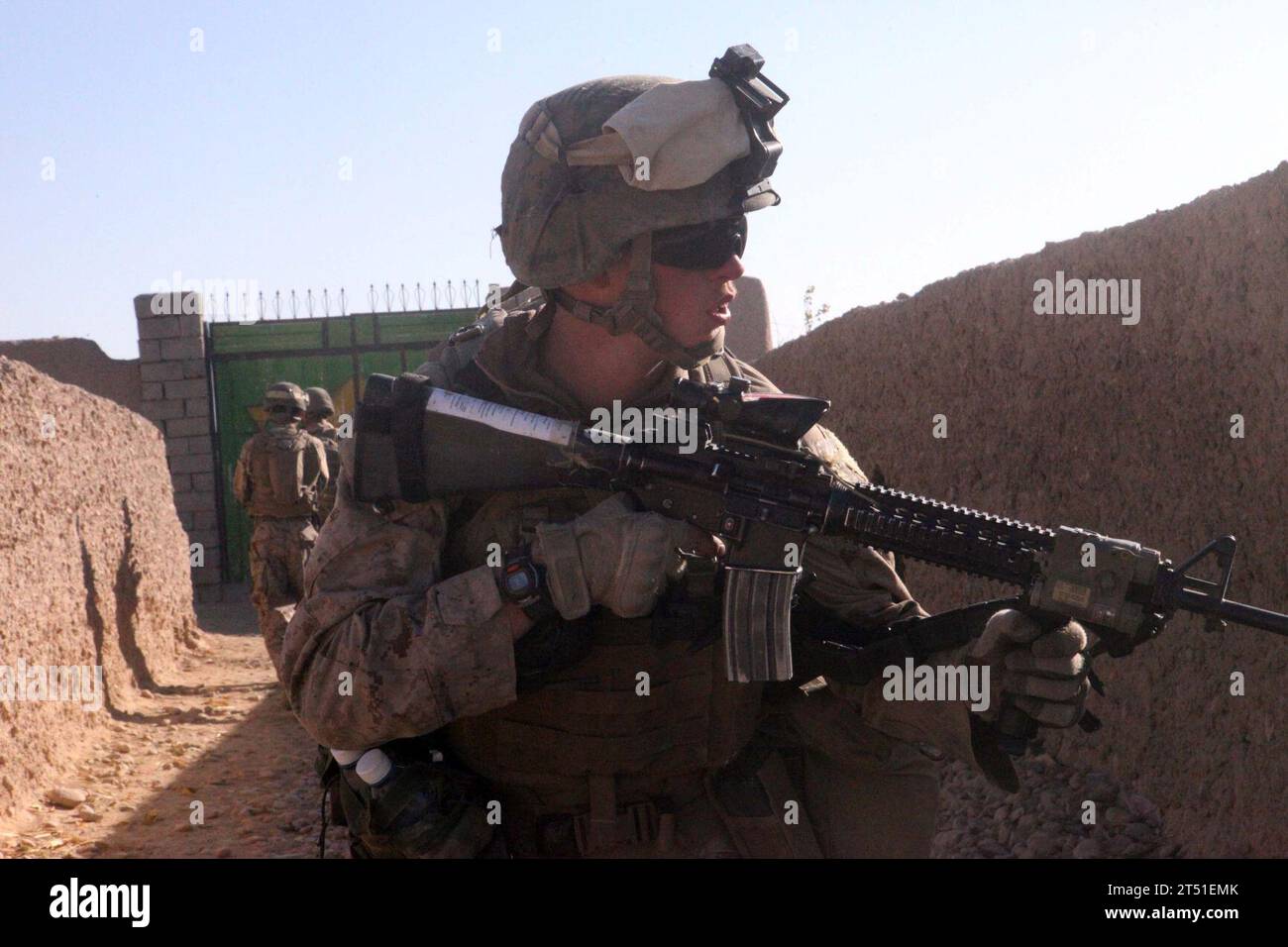 März DIV FWD, 3/5, 3. Bataillon, 5. MARINES, Afghanistan, Kampfkamera, ISAF, NATO, RCT2, Sangin, US-Marines Stockfoto