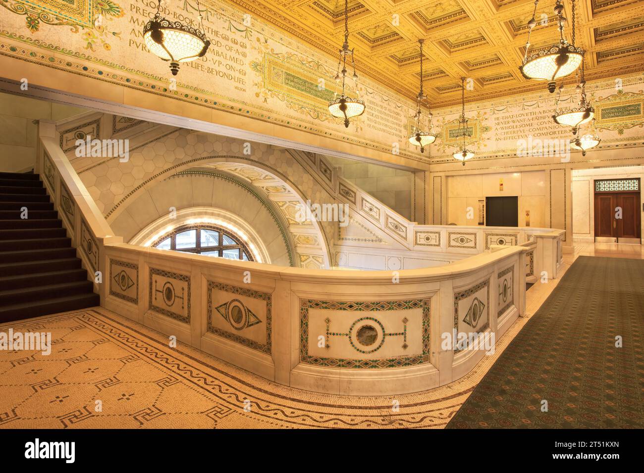 Treppe im Chicago Cultural Center USA Stockfoto