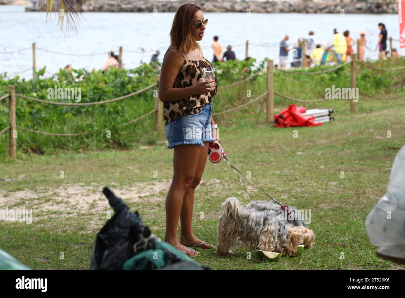 Vitoria, Espirito Santo, Brasilien. November 2023. VITORIA (es), 02.11.2023-FINADOS/PRAIA DO CANTO/PRACA DO YATE- es gibt eine gute Bewegung der Badenden am Canto Strand in Vitoria es und auch in Praia do Iate an diesem Donnerstag während des All Souls' Day (02). (Foto: Edson de Souza/Thenews2/Zumapress) (Foto: © Edson de Souza/TheNEWS2 via ZUMA Press Wire) NUR REDAKTIONELLE VERWENDUNG! Nicht für kommerzielle ZWECKE! Stockfoto