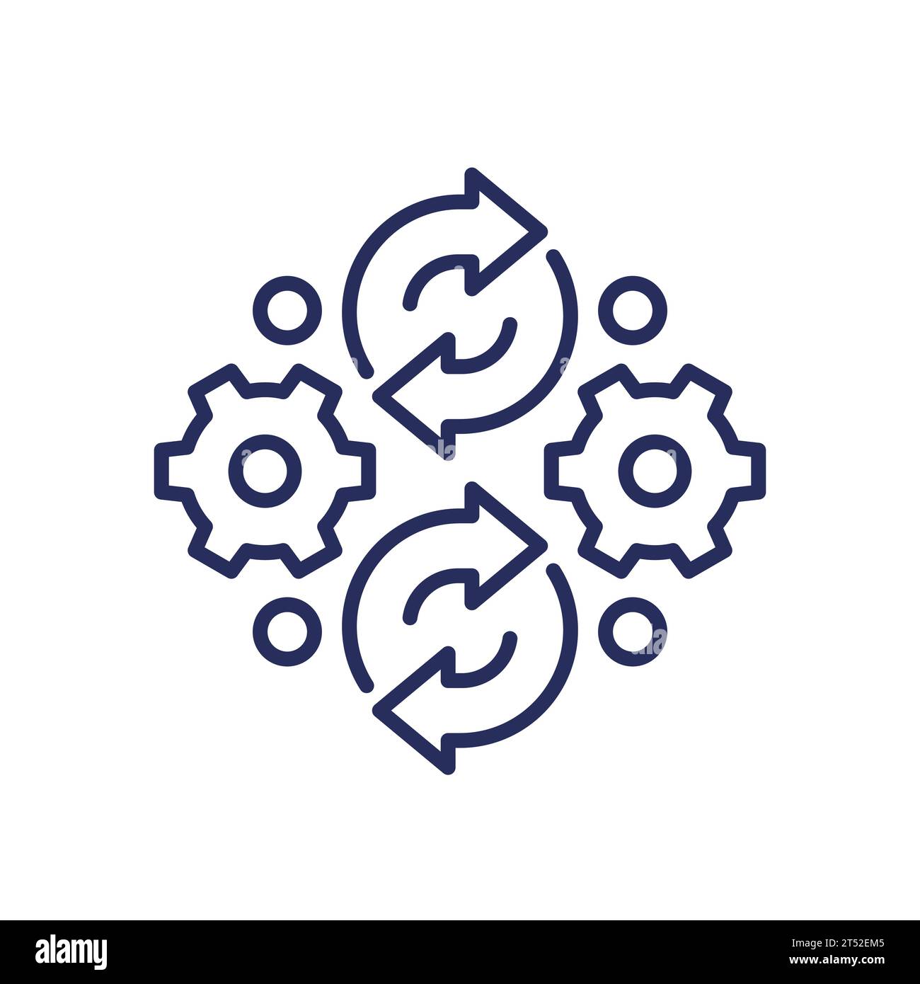 Iteration, iteratives Prozesslinien-Symbol Stock Vektor