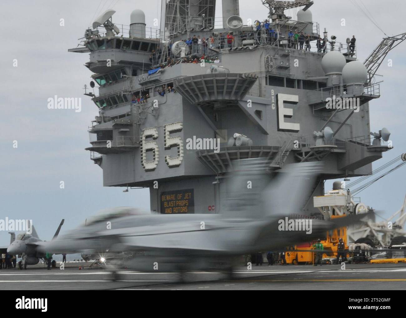 Flugzeug, Flugzeugträger, Flugdeck, Marine, U.S. Navy, USS Enterprise (CVN 65) Stockfoto