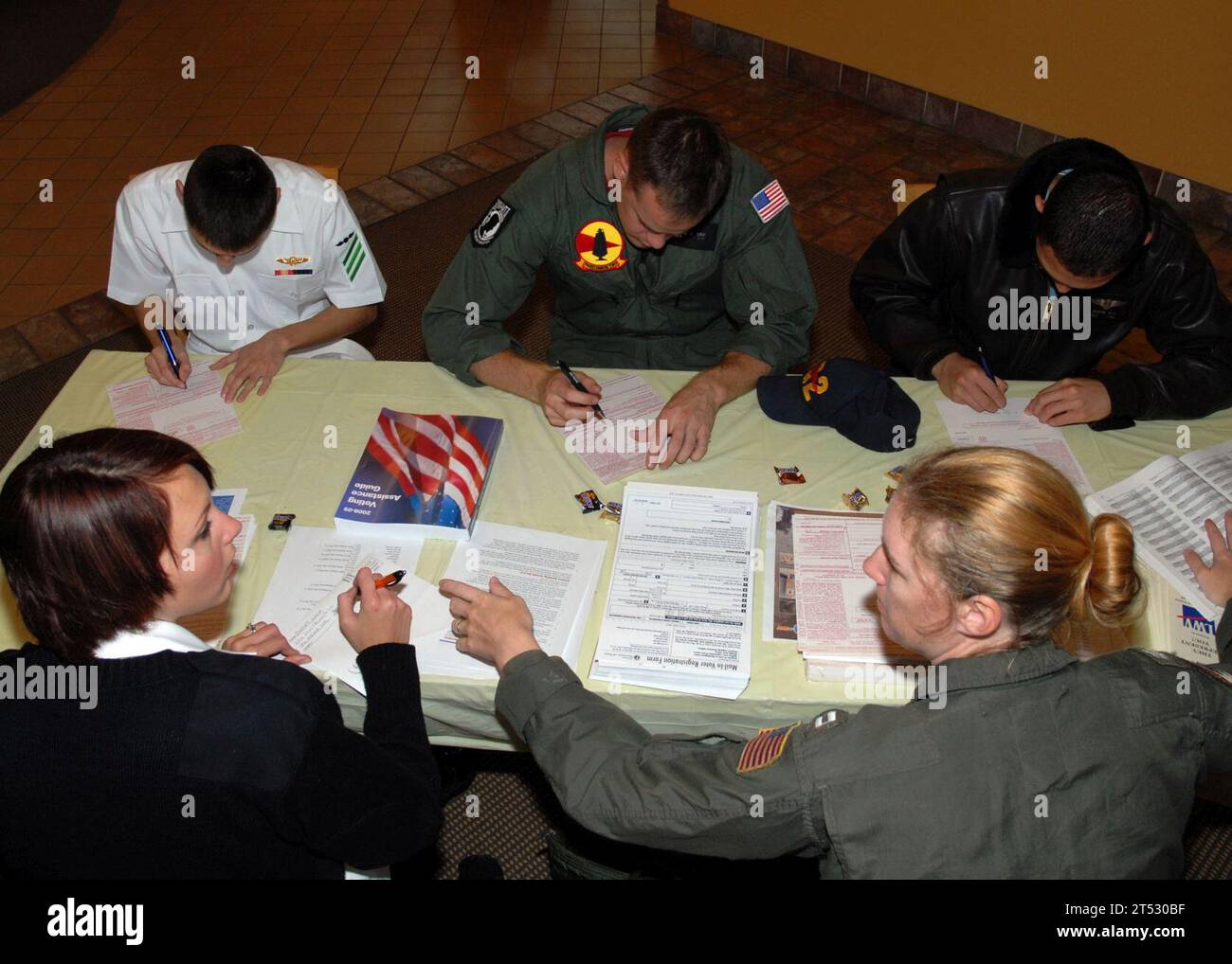 Wahlwoche der bewaffneten Kräfte, NAS Whidbey Island, Wählerregistrierung Stockfoto