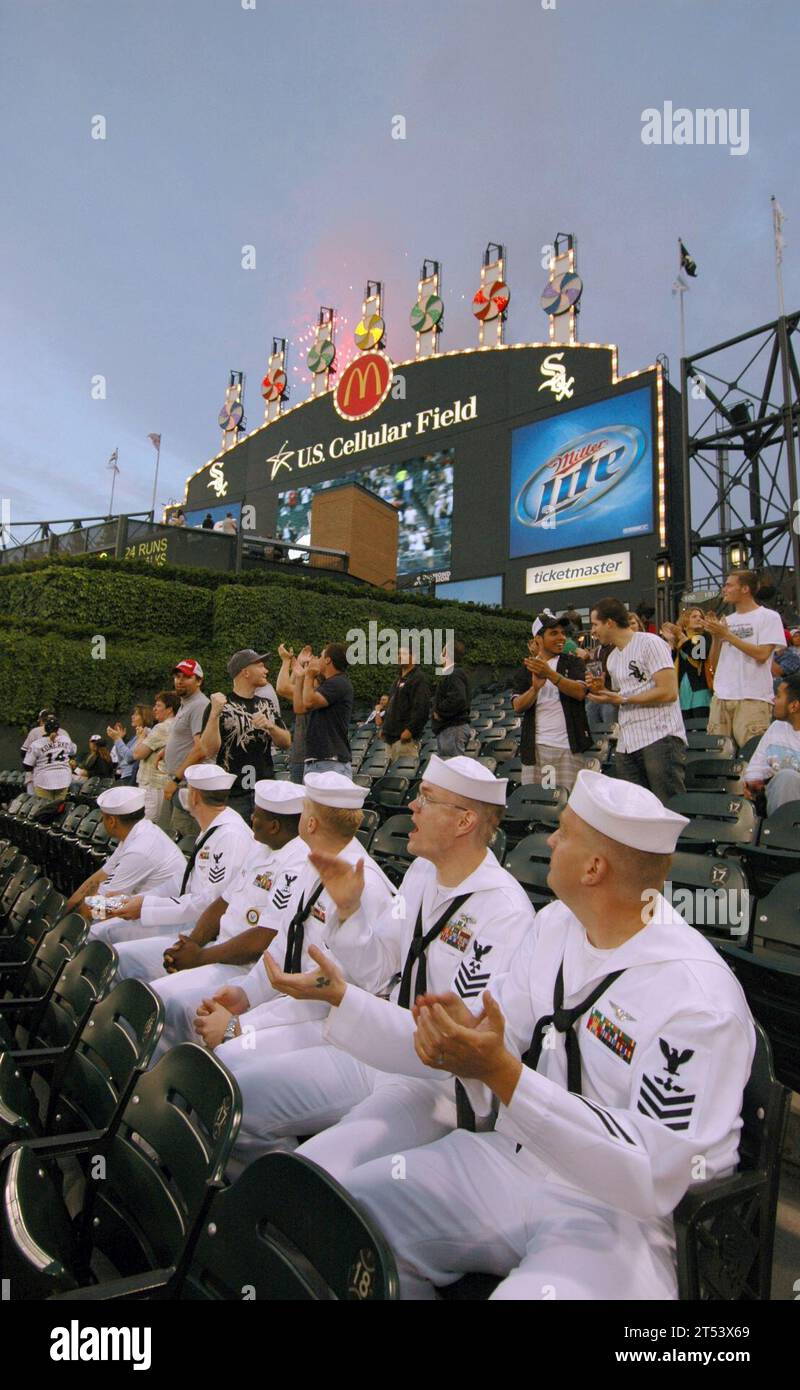 Chicago, Great Lakes Reenlistment, Major League Baseballspiel, Navy Training Support Center, U.S. Cellular Field Stockfoto