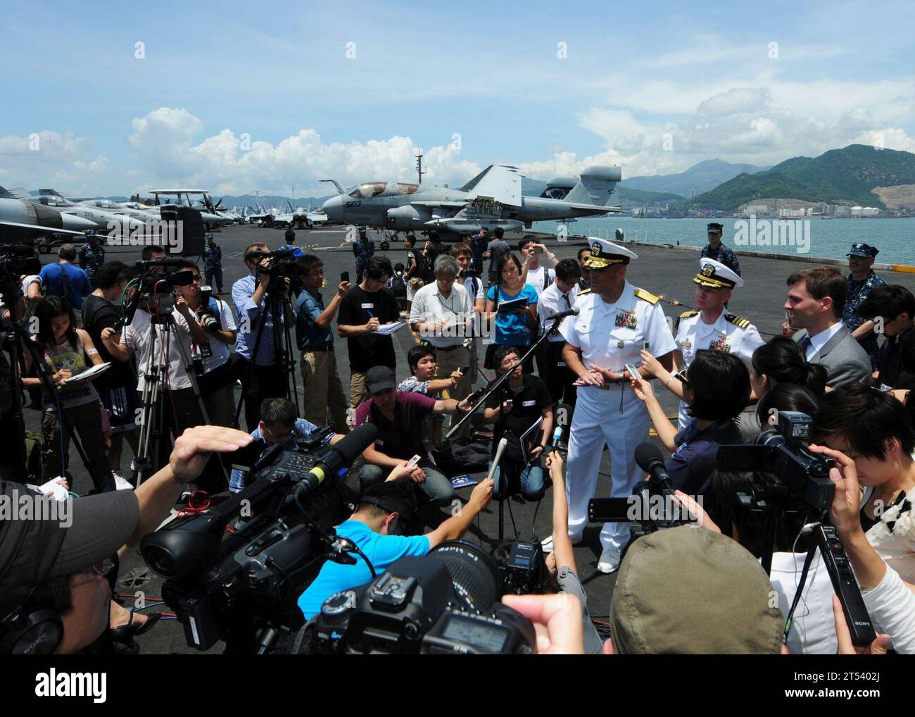 chinesische Medien, Hongkong, USS Ronald Reagan (CVN 76) Stockfoto