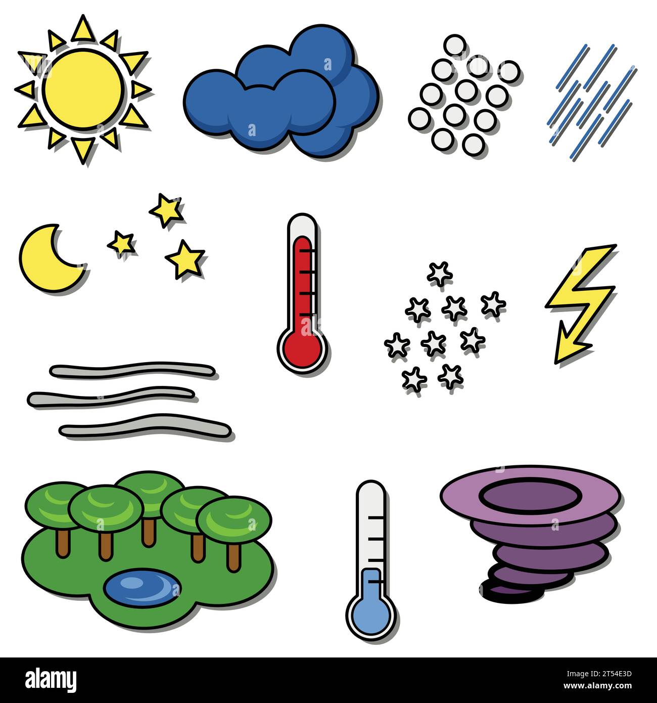 Kostenlose Vektor-Wetterdiagramm-Symbole Illustrationsdesign Stock Vektor
