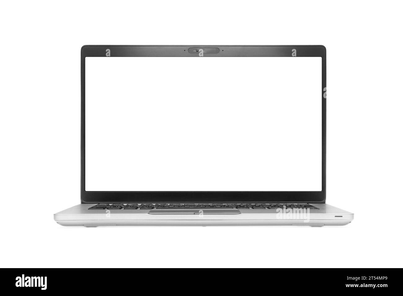 Moderne Laptop isoliert auf weißem Hintergrund Stockfoto