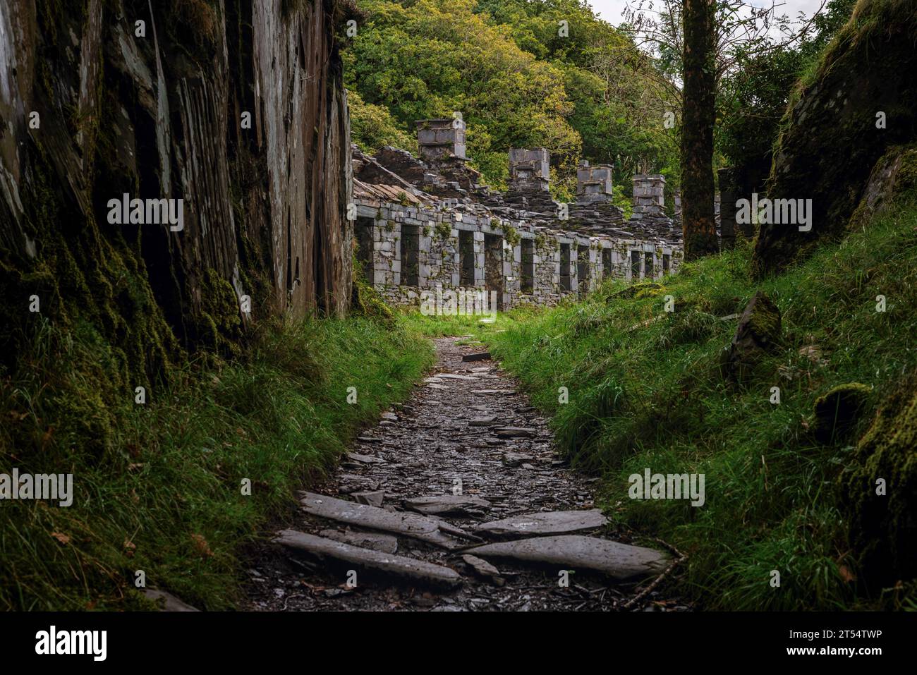 Dinorwic Schieferbruch ist ein ehemaliger Schieferbruch in Wales, der heute zum UNESCO-Weltkulturerbe gehört. Stockfoto