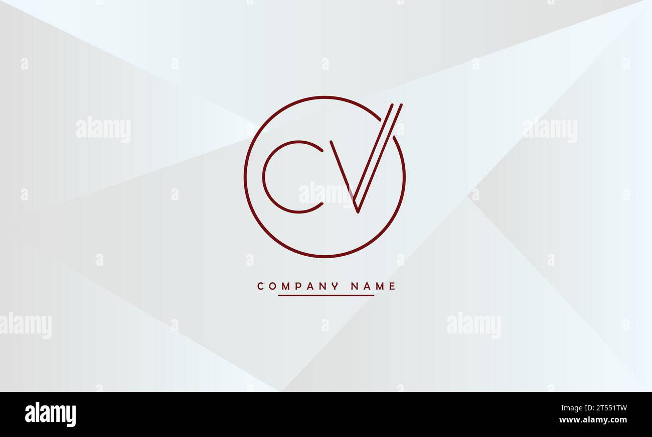 CV, VC Logo-Monogramm mit abstrakten Buchstaben Stock Vektor