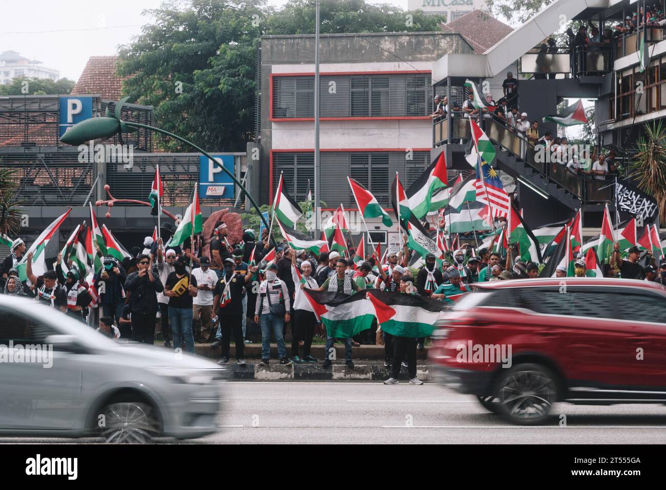 Pro Palestine Rally in Kuala Lumpur, Malaysia Stockfoto