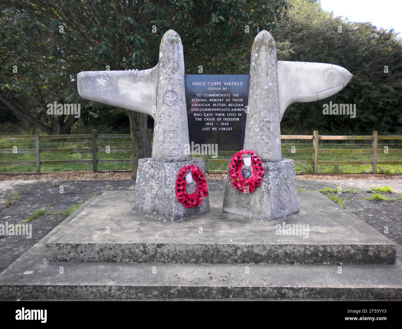 Im Vereinigten Königreich – RAF Kingscliffe war Memorial Stockfoto