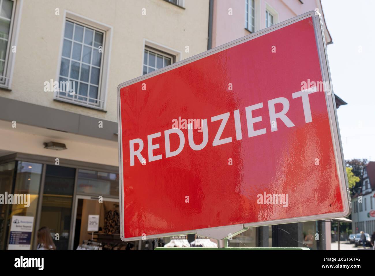 Platte reduziert in der Fußgängerzone von Soest Stockfoto