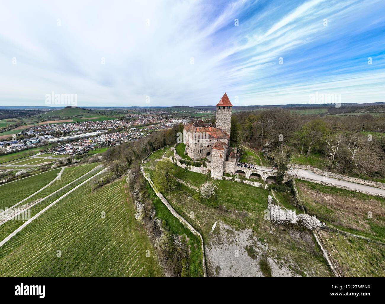 Luftaufnahme, Schloss Lichtenberg, Spornburg bei Thallichtenberg, Bezirk Kusel, Rheinland-Pfalz, Deutschland Stockfoto