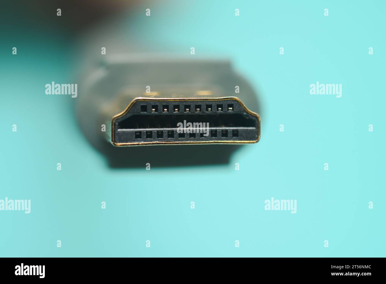 Nahaufnahme eines HDMI-Anschlusses. Stockfoto