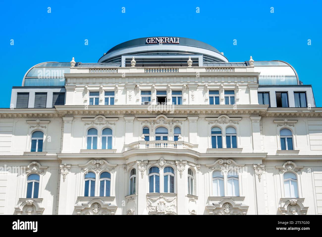 Wien, Österreich - 27. Mai 2023: Schöne Stadtarchitektur von Gebäuden im Zentrum der österreichischen Hauptstadt Wien Stockfoto