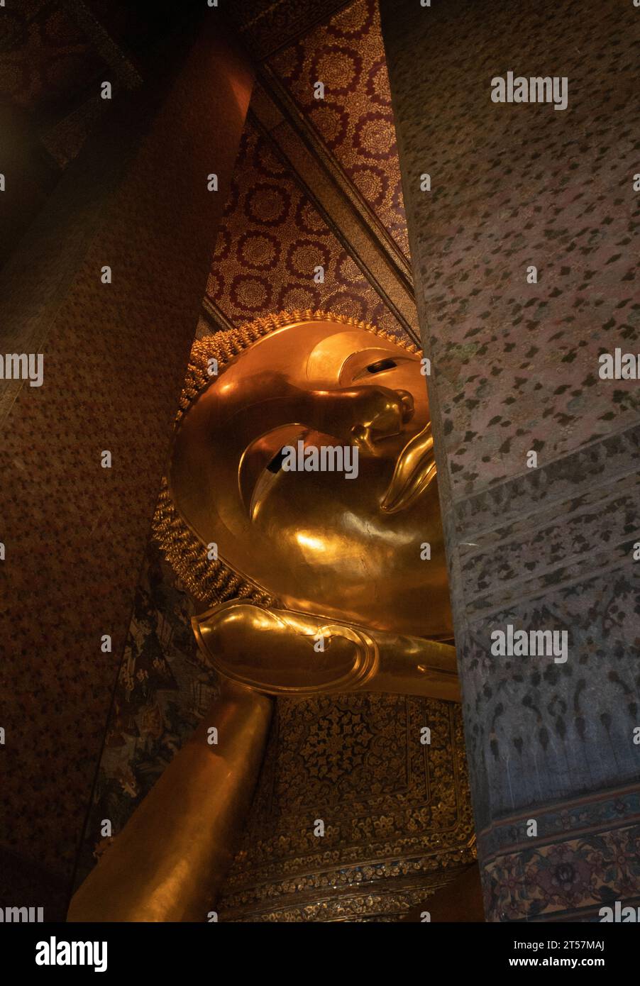 Bangkok Thailand Wat Pho Tempel des liegenden goldenen Buddha Stockfoto