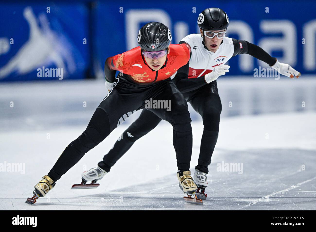 MONTREAL, KANADA - 29. OKTOBER: Shaoang LIU während der ISU 2nd World Cup Short Track in der Maurice Richard Arena am 29. Oktober 2023 in Montreal, Kanada (Foto: /Orange Pictures) Stockfoto