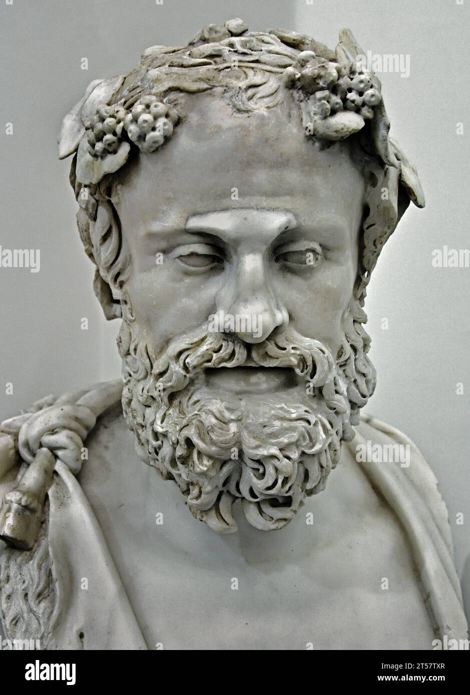 Büste des Silenus antike römische Büste aus der Sammlung Farnese, 2. Jahrhundert n. Chr nationales Archäologisches Museum von Neapel Italien. Stockfoto