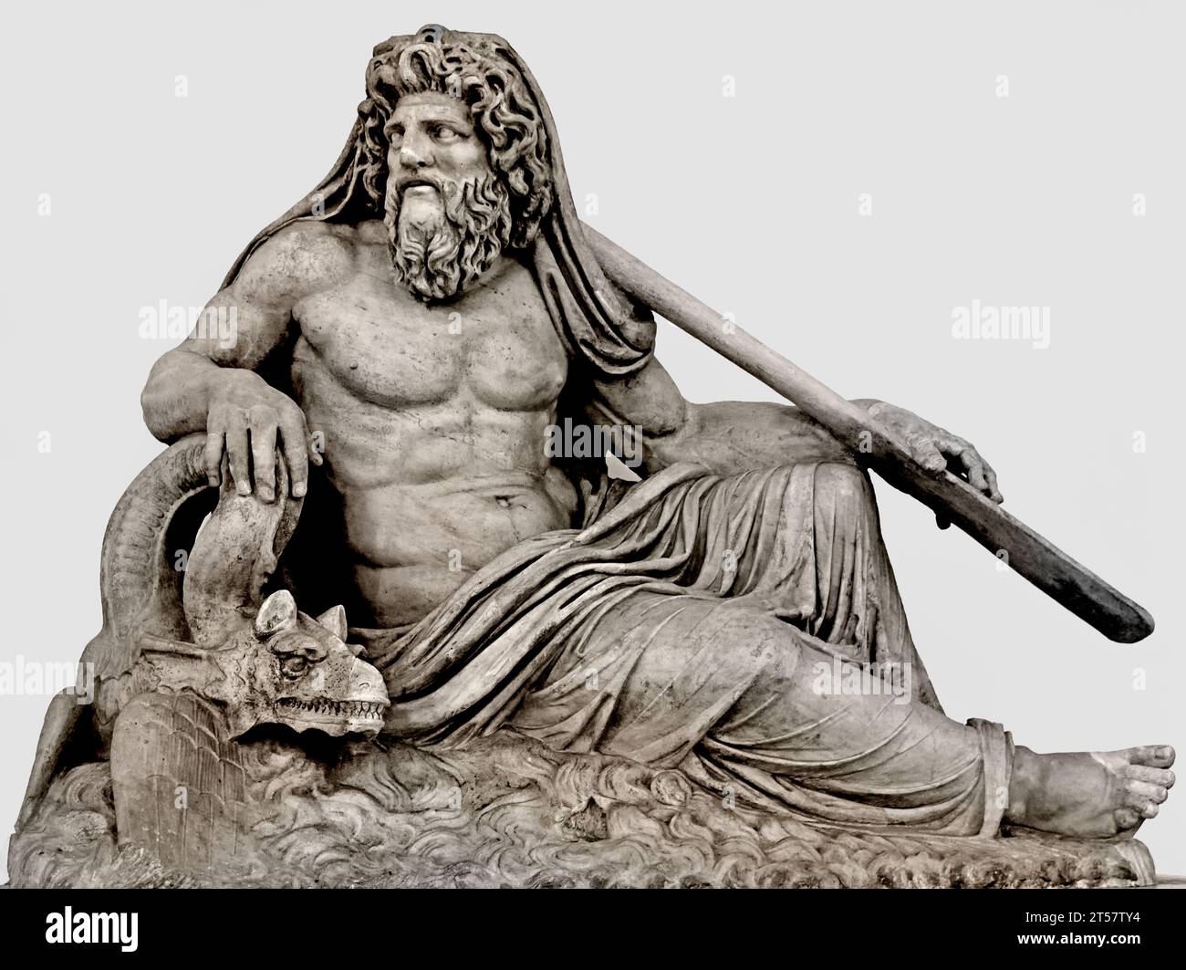 Statua di Oceano - Ozeanstatue, Sammlung Farnese - Statue des Ozeans Nationales Archäologisches Museum von Neapel Italien. Roman (2. Jahrhundert) Stockfoto