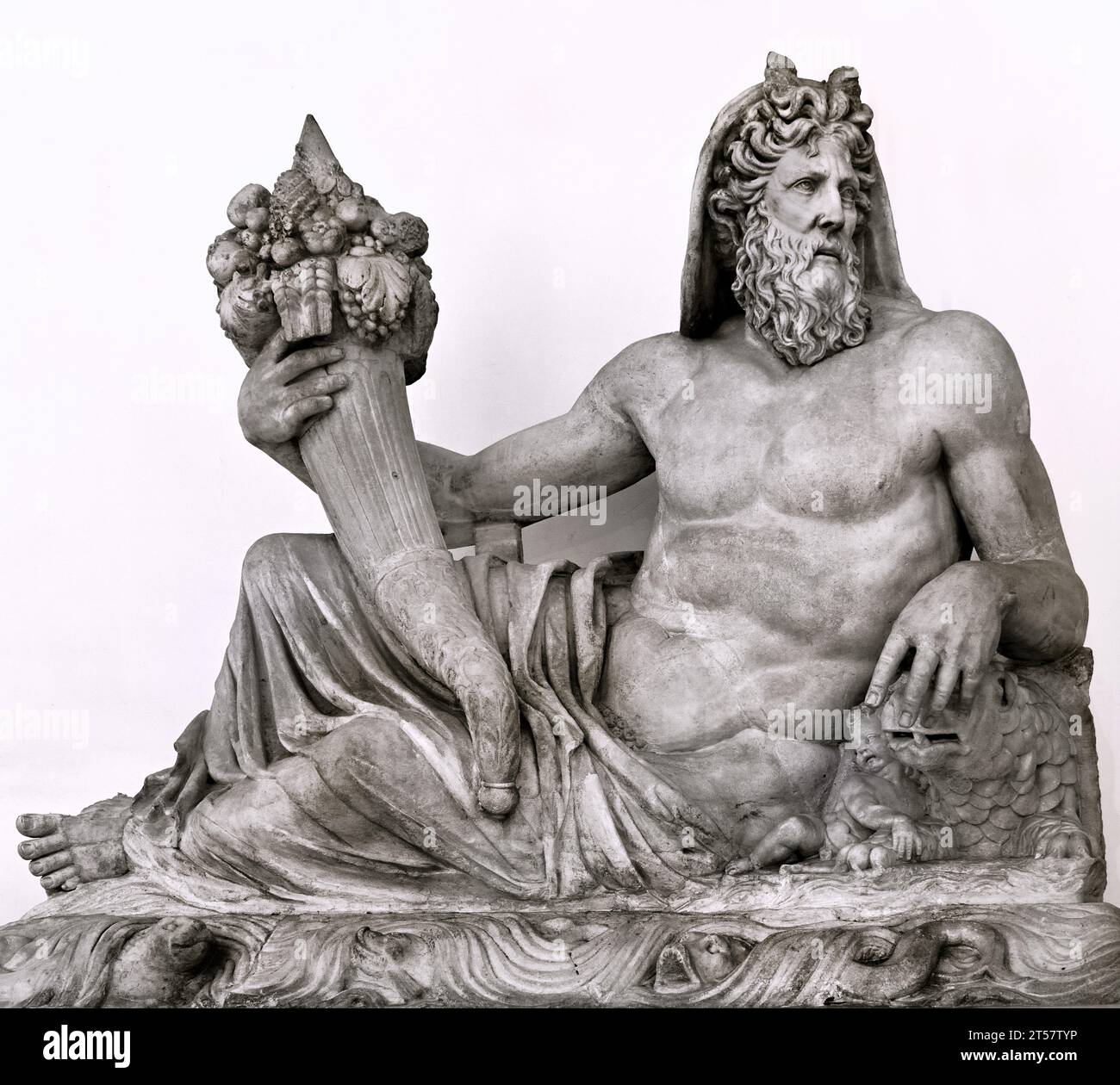 Statua di Oceano - Ozeanstatue, Sammlung Farnese - Statue des Ozeans Nationales Archäologisches Museum von Neapel Italien. Roman (2. Jahrhundert) Stockfoto