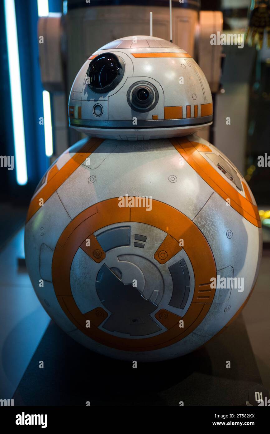 Original BB-8 Requisite aus Star Wars - das Erwachen der Macht Stockfoto
