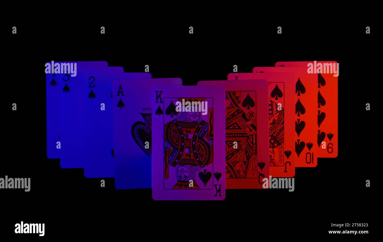 Eine Reihe von hochauflösenden Spaten-Solitär-Lichtaufnahmen Stockfoto