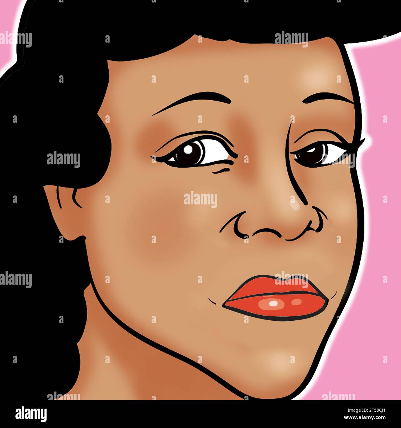 Kunstkarikatur von Coretta Scott King, amerikanischer Autor, Aktivist und Bürgerrechtschef und der Ehefrau des Bürgerrechtlers Martin Luther King Jr. Stockfoto