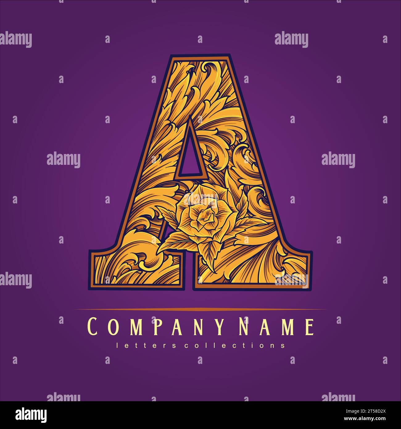 Ein anfängliches Monogramm-Logo mit klassischen luxuriösen Vektorillustrationen für Ihr Arbeitslogo, Merchandise-T-Shirt, Aufkleber und Etikettendesigns, Poster und Grußworte Stock Vektor