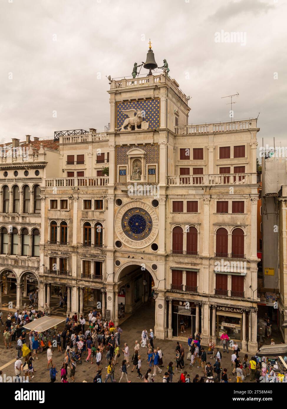 St. Marks Uhrenturm, St.. Markusplatz, Venedig, Italien. Stockfoto