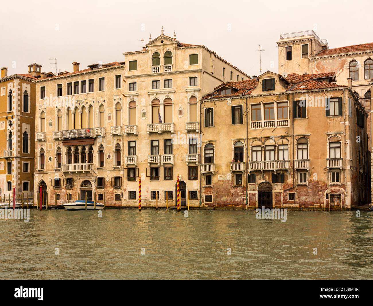 Paläste von Venedig in Italien am großen Kanal. Stockfoto