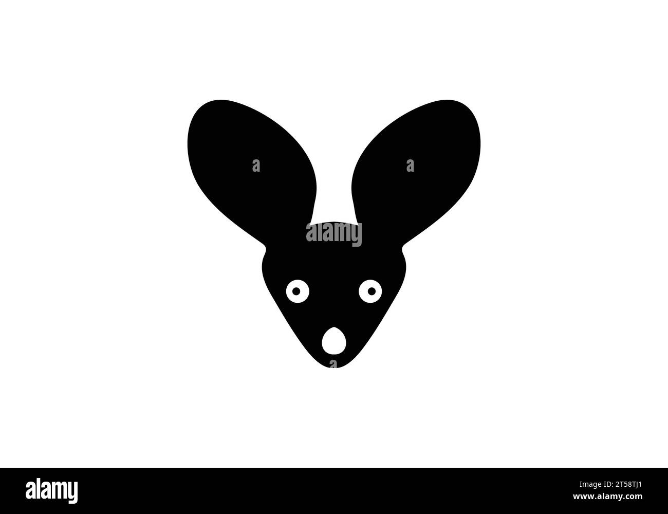 Fledermaus Eared Fox mit minimalem Design Stock Vektor