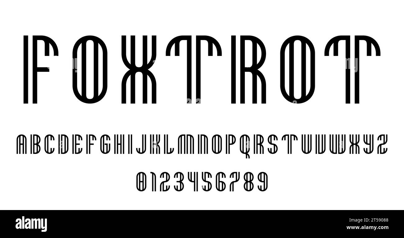 Satz von Alphabeten font Buchstaben und Zahlen moderne abstrakte Design mit Leinen Vector Illustration Stock Vektor