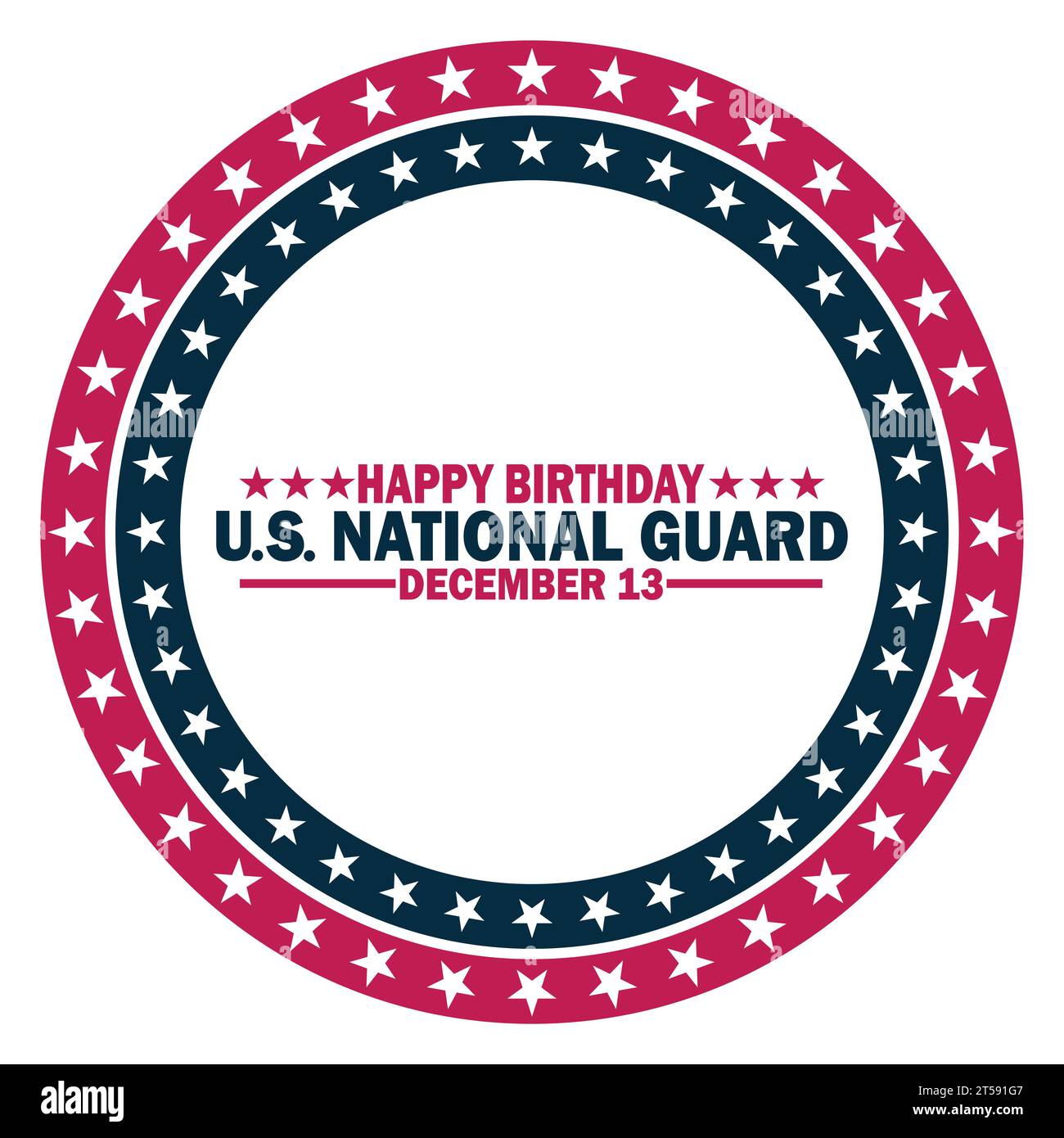 Happy Birthday Us National Guard. Vektorabbildung. Dezember: Geeignet für Grußkarten, Poster und Banner Stock Vektor