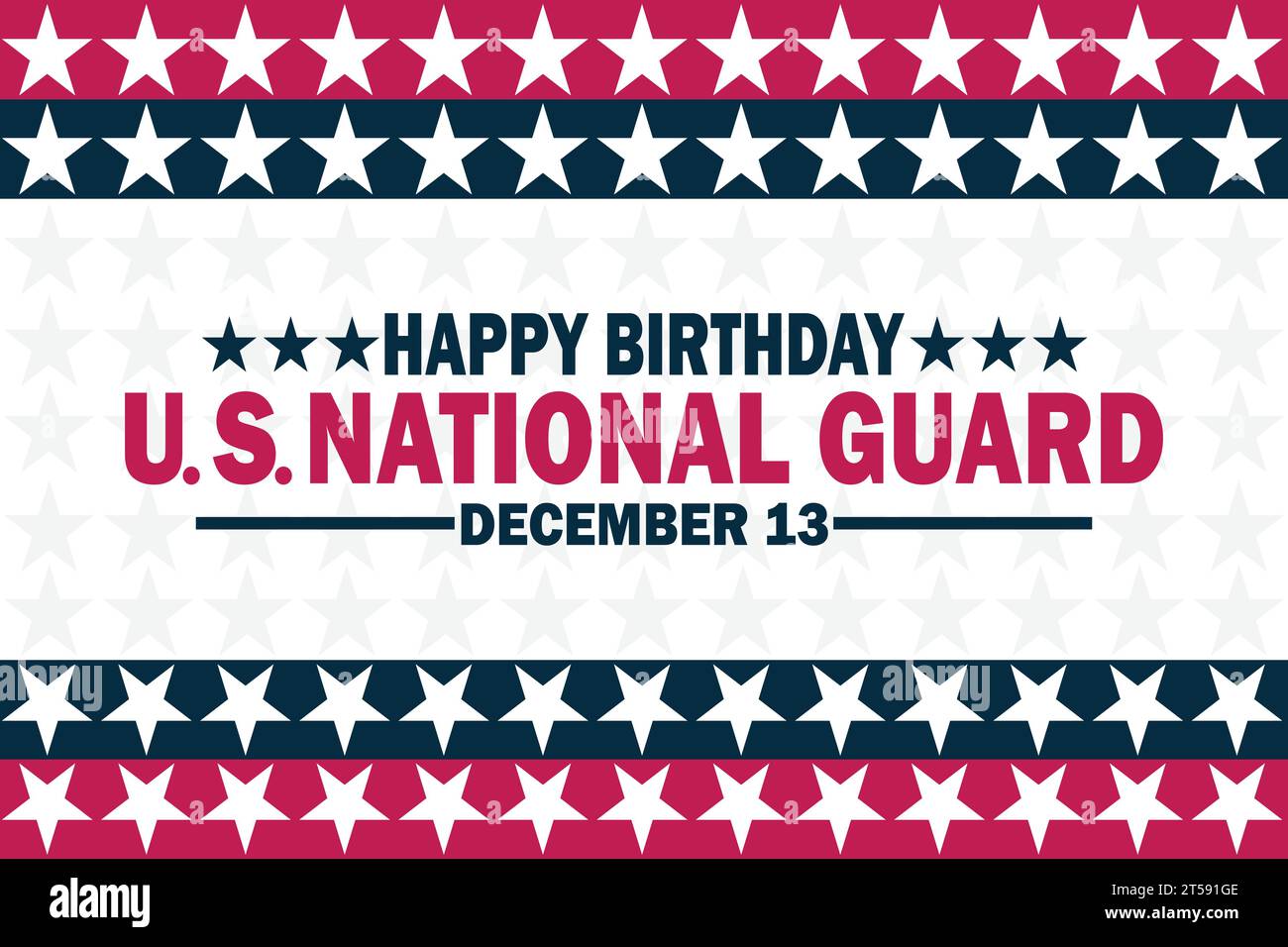 Happy Birthday US National Guard Vektor Illustration. Dezember: Geeignet für Grußkarten, Poster und Banner Stock Vektor