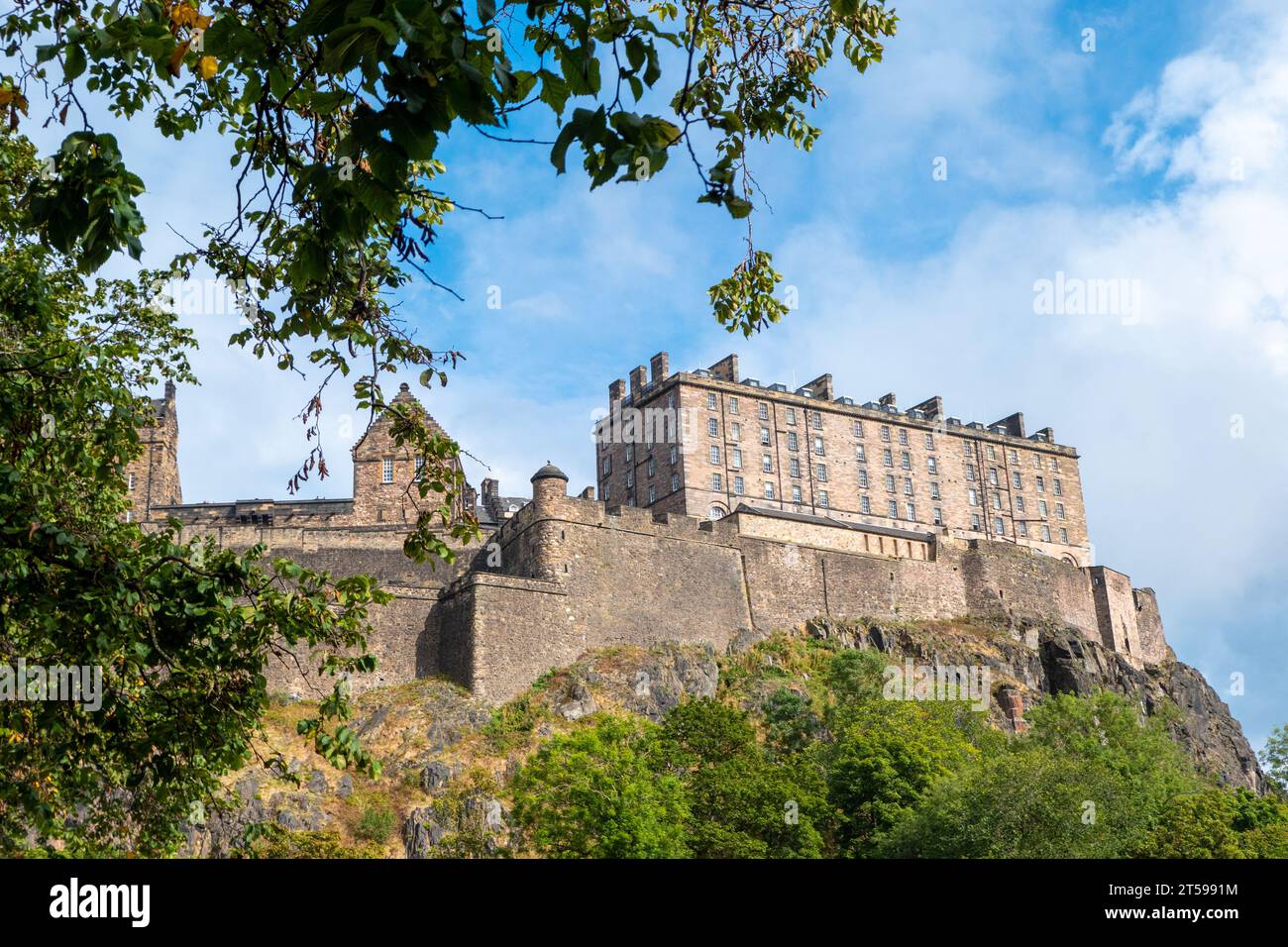 Blick auf das Schloss in Edinburgh, Schottland Stockfoto