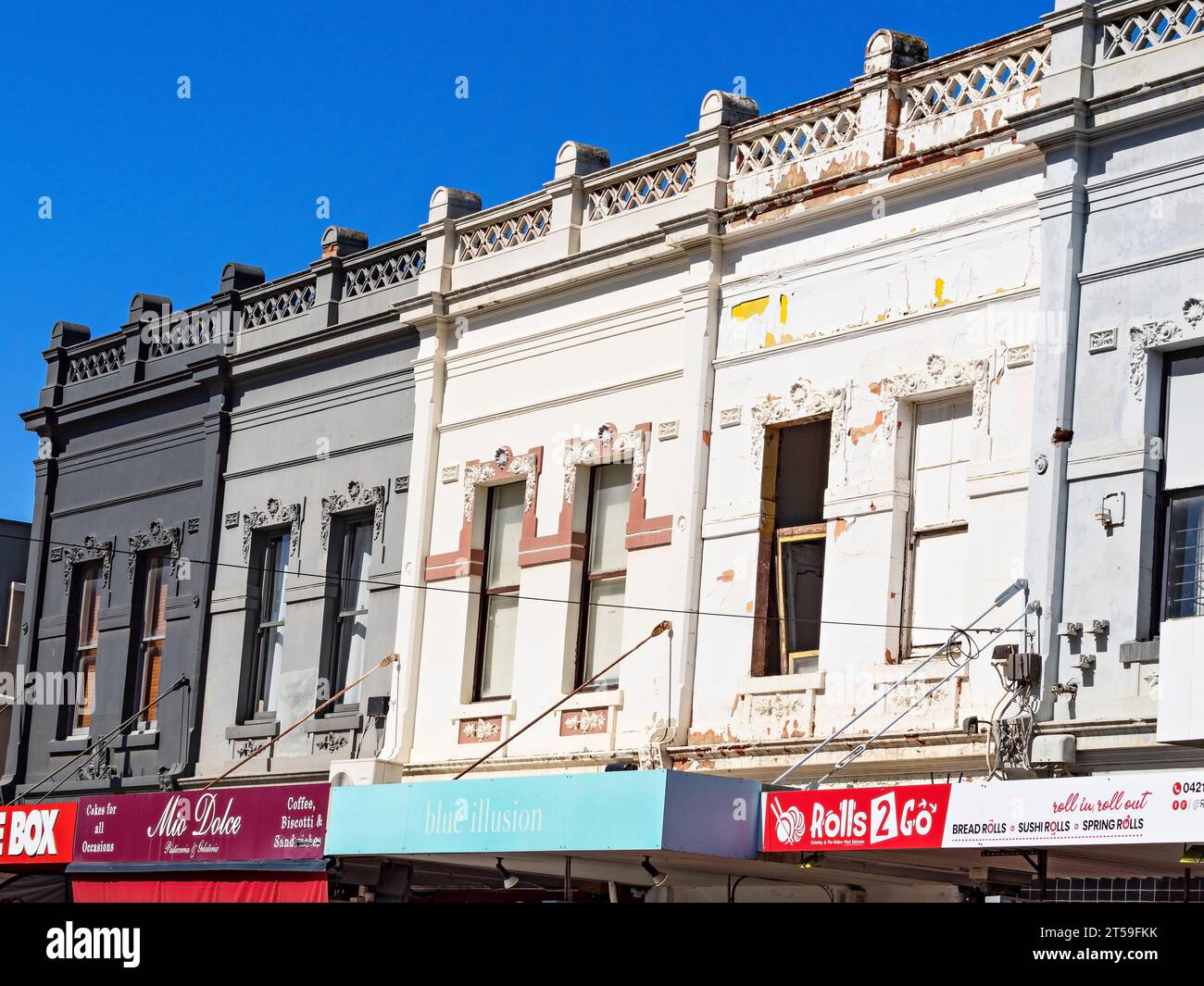 Melbourne Australien / asiatisch und italienisch inspirierte Küche in Puckle Street, Moonee Ponds. Stockfoto