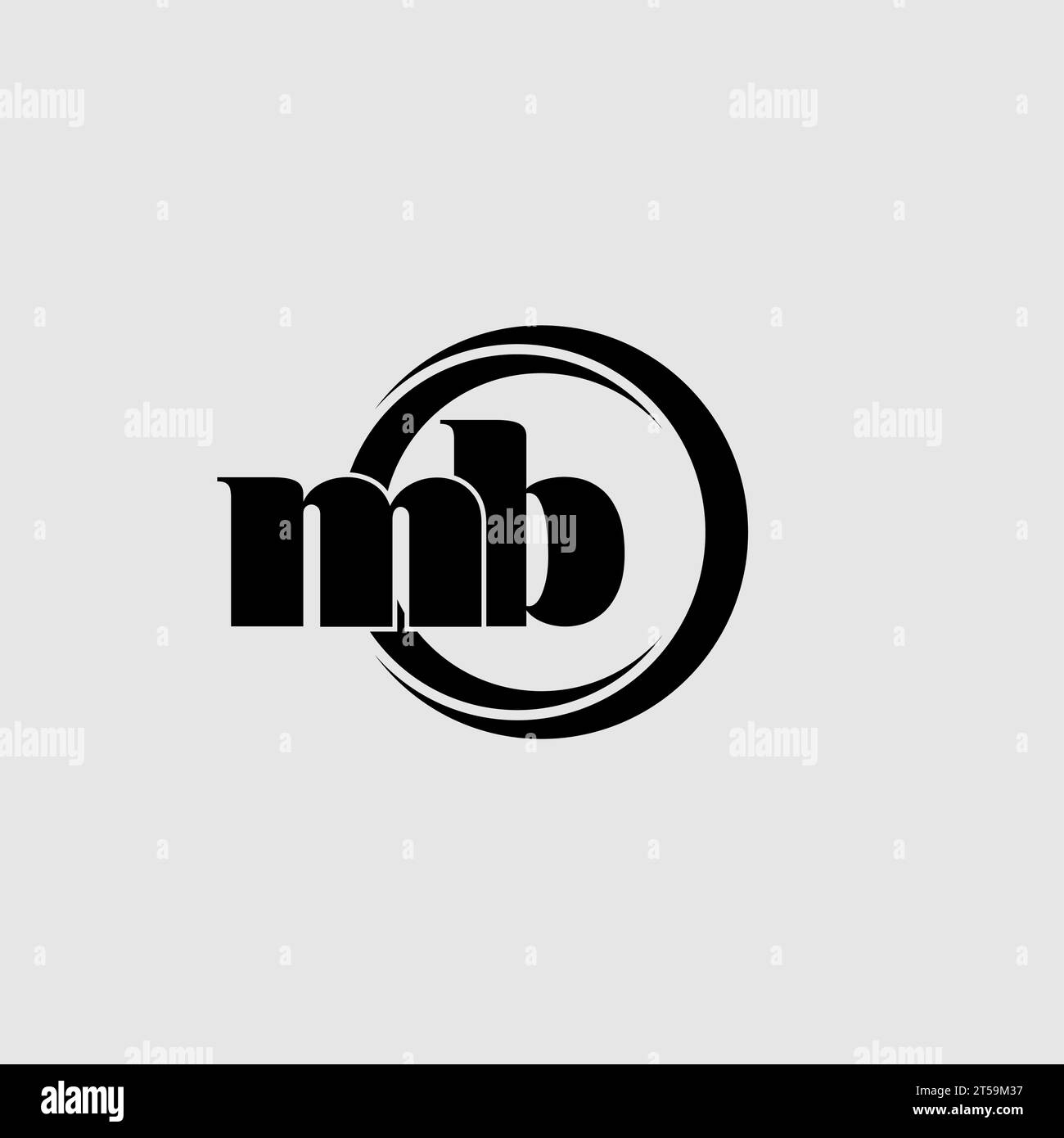 Buchstaben MB einfache kreisförmige Logovektorgrafik Stock Vektor