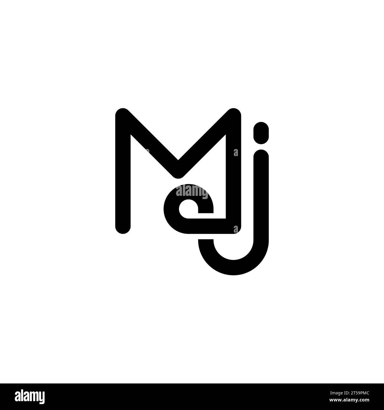 MJ-Logo, MJ-Monogramm, erstes MJ-Logo, MJ-Logo, Symbol, Vektor Stock Vektor