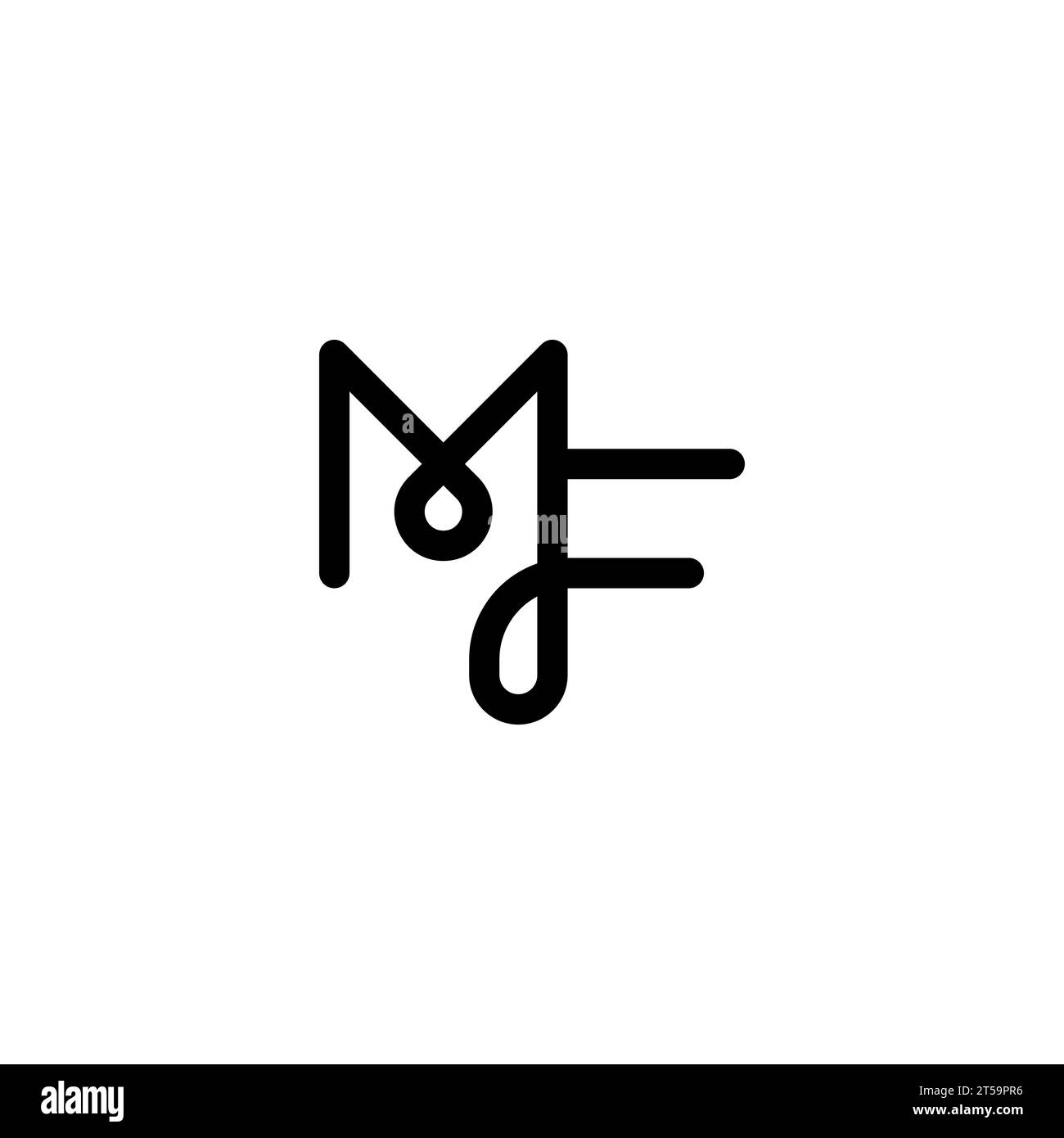 MF-Logo, MF-Monogramm, ursprüngliches MF-Logo, Buchstabe MF-Logo, Symbol, Vektor Stock Vektor