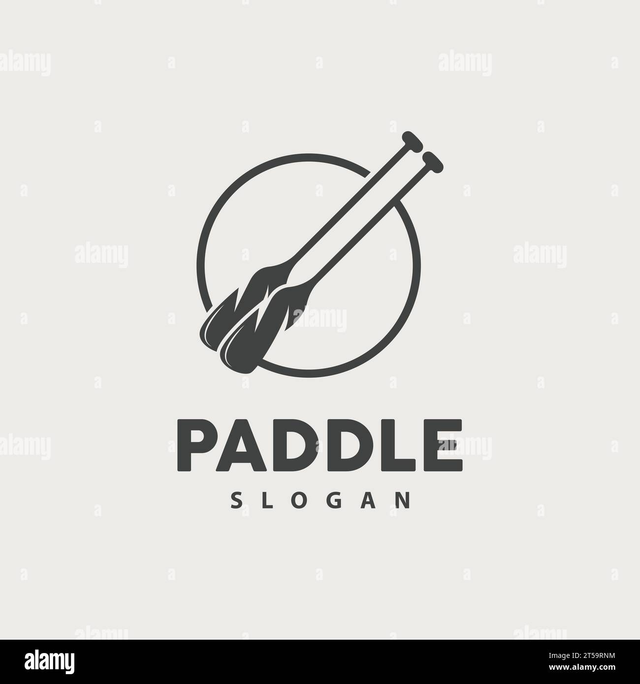 Paddellogo, Bootspaddelvektor, Gekreuztes Paddelsymbol, Illustration Symbol Einfaches Design Stock Vektor